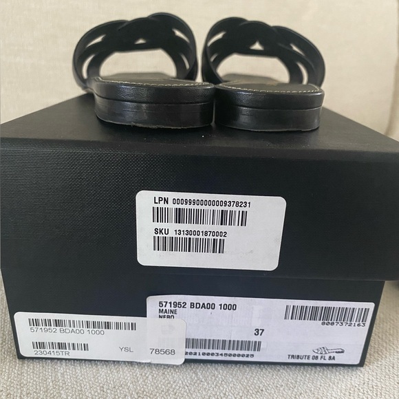 TRIBUTE FLAT SANDALS IN SMOOTH LEATHER - Picture 6 of 8